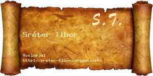 Sréter Tibor névjegykártya